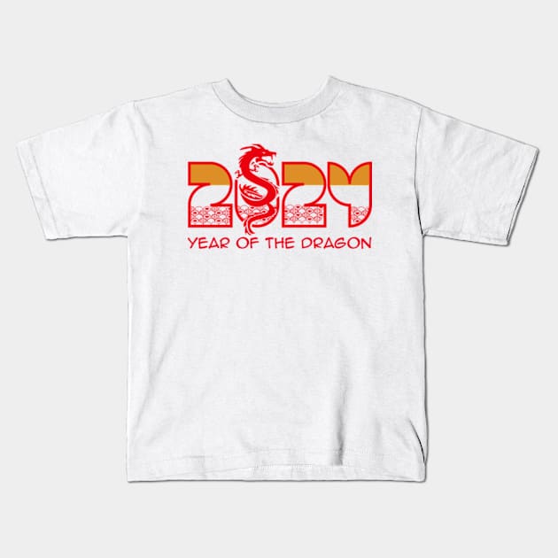 2024 Year of the Dragon, Hello 2024, New Years Eve Shirts, Chinese New Year 2024, Christmas Gifts 2023 Kids T-Shirt by sarcasmandadulting